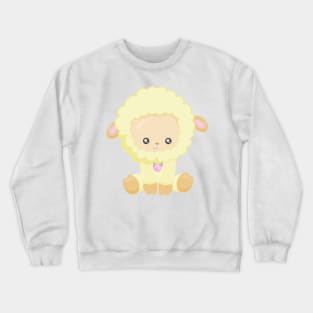 Cute Sheep, Little Sheep, Baby Sheep, Yellow Sheep Crewneck Sweatshirt